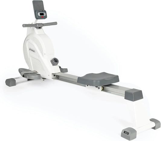 TREXO RM100 Rowing Machine with Magnetic Resistance System, 1-16 Flywheel, 3.5 kg, Weight Indication, Stable Construction, Ergometer, Rowing Machine - QUORE
