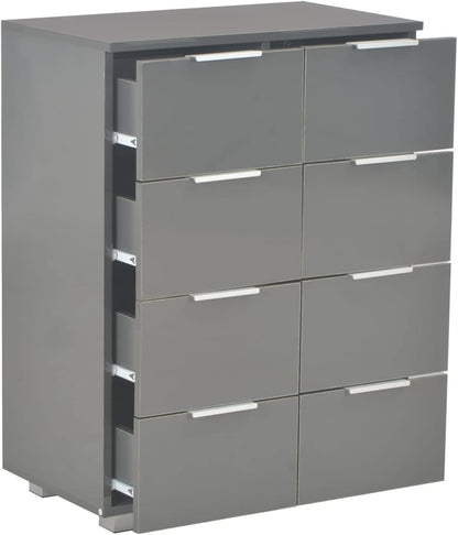 Sideboard Living Room Cabinets Living Room Angled Storage Cabinet Sideboard High Gloss Grey 60x35x80cm Wood Material - QUORE