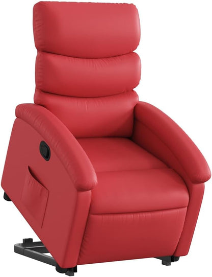 Relaxstoel – Fauteuil – TV-Stoel – Ligstoel – Relaxfauteuil – Elektrische Opstahulp – Kunstleer Rood