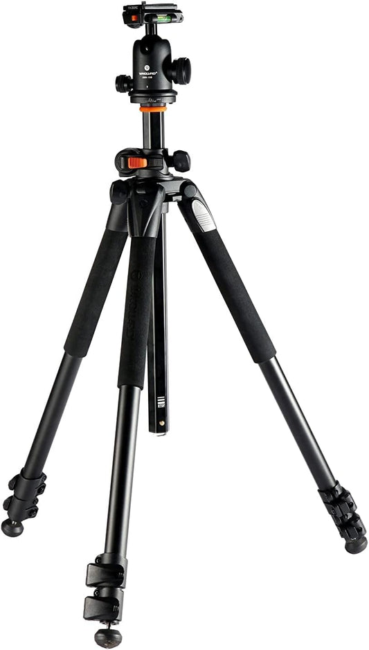 Vanguard Alta Pro 263AB 100 statief (aluminium, 2 laden, belastbaarheid tot 7 kg), Met kogelkop SBH-100, zwart, oranje, Max. Höhe: 173 cm