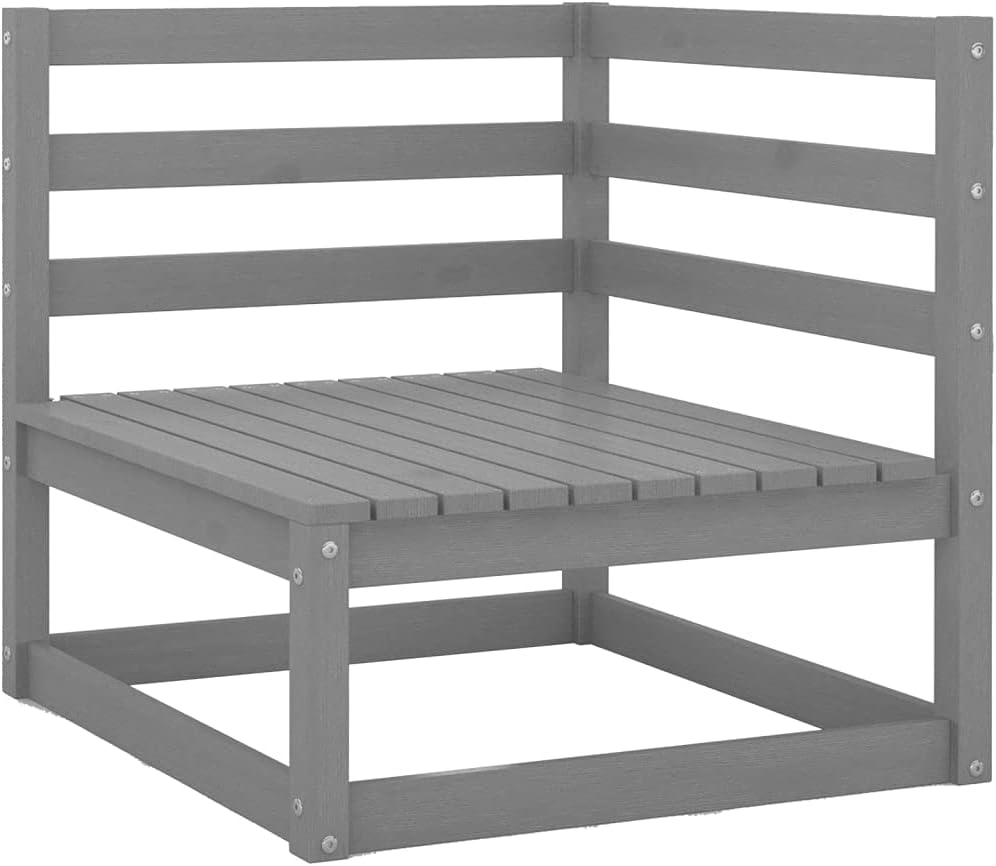 4-Piece Garden Lounge Set Grey Solid Wood Pine Garden Furniture Lounge Set Outdoor Sitting Lounge Patio Balcony Furniture - QUORE