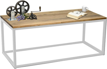 Bijzettafel iCub industriële afmetingen 70 x 45 x 40 cm, wit, van massief grenenhout met stalen frame