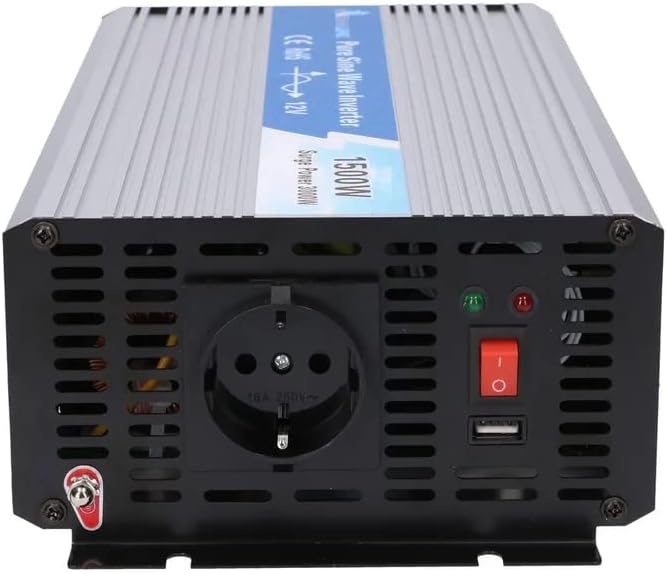 EXTRALINK OPIM - 1500 W Spanningsomvormer 12 V 230 V Zuivere Sinus Stroomomvormer Voor Auto, Camper en Voertuigen