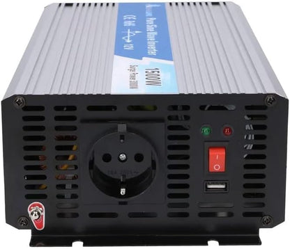 EXTRALINK OPIM - 1500 W Spanningsomvormer 12 V 230 V Zuivere Sinus Stroomomvormer Voor Auto, Camper en Voertuigen