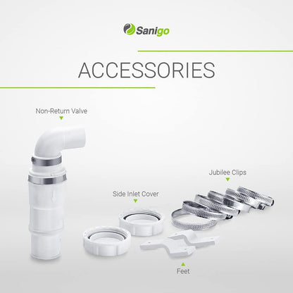 SANI-S250C Sanitaire maalwerk, stille afvalpomp, douche-liftpomp met twee ingangen