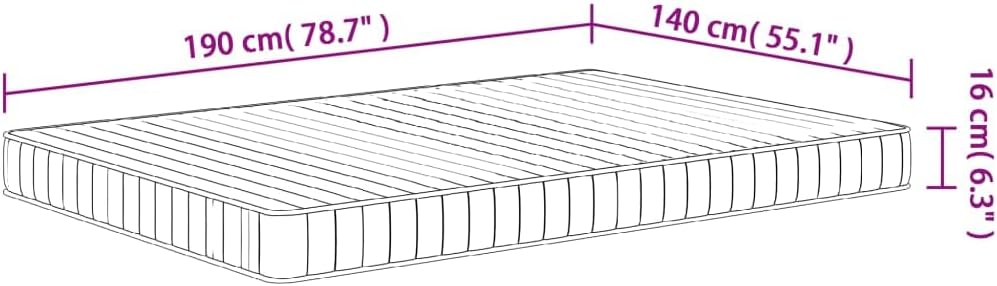 vidaXL Schuimmatras middelzacht 140x190 cm, tweepersoonsmatras, tweepersoons matras, matras schuimrubber, foam matras, matras schuim