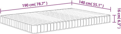 vidaXL Schuimmatras middelzacht 140x190 cm, tweepersoonsmatras, tweepersoons matras, matras schuimrubber, foam matras, matras schuim