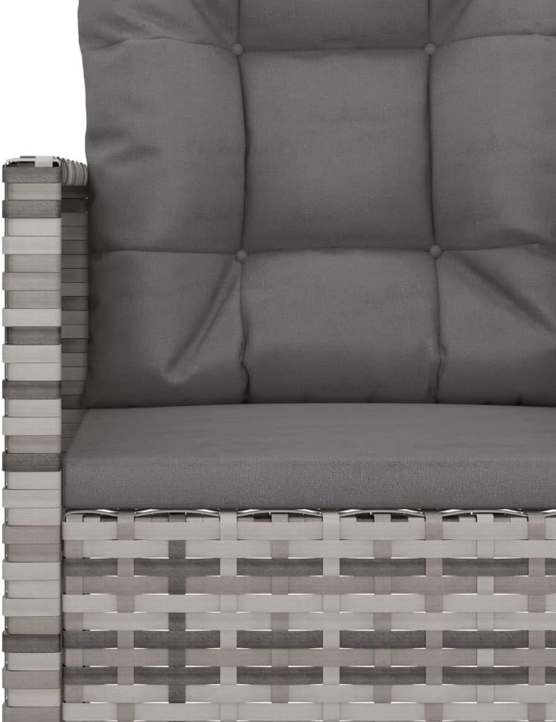 vidaXL 3 Piece Lounge Set with Cushions Poly Rattan Grey, Lounge Set, Outdoor Lounge, Sofa Lounge, Lounge Sets, Outdoor Lounge Set, Sofa Set - QUORE
