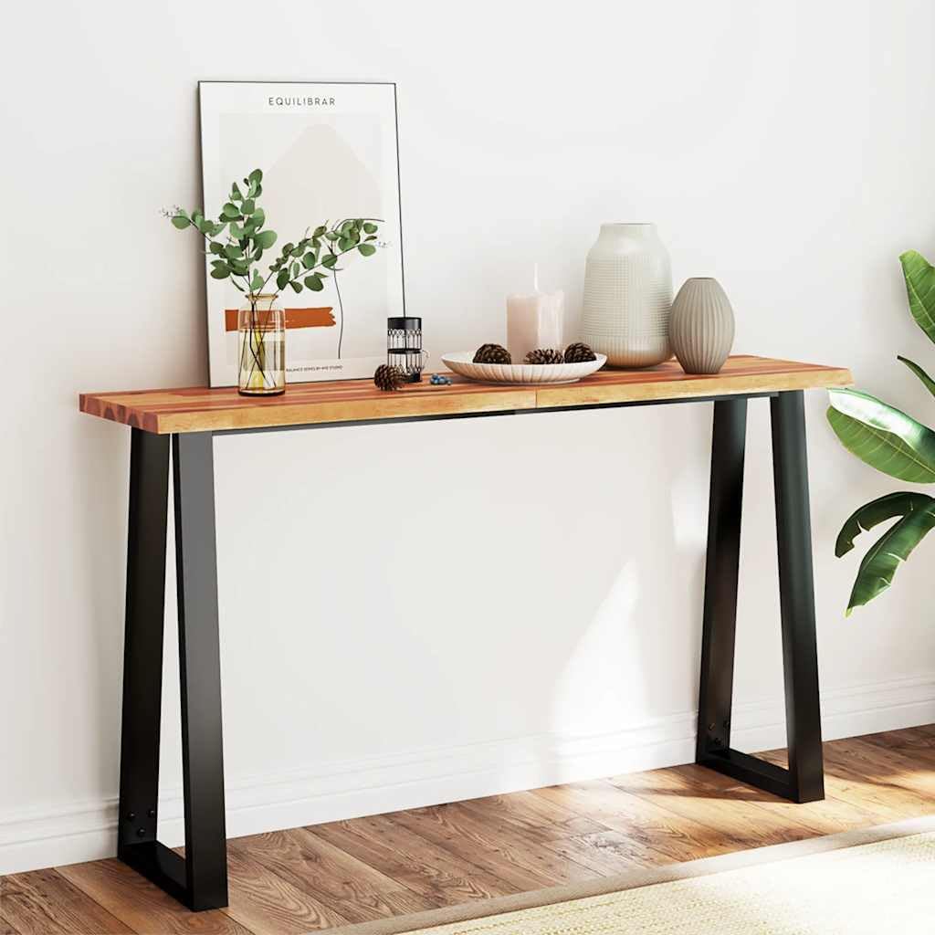 vidaXL Wall table with natural edge 140x40x80 cm solid acacia wood