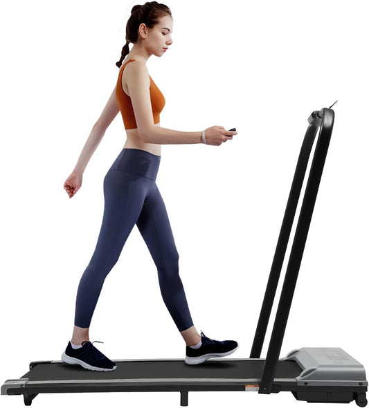 Treadmill Folding Electric with LCD Display Fitness Walkpad Jogging LED Electric Walkpad Remote Control Motorised Home Gym Exercise Bike Display Home Fitness Device Home - QUORE