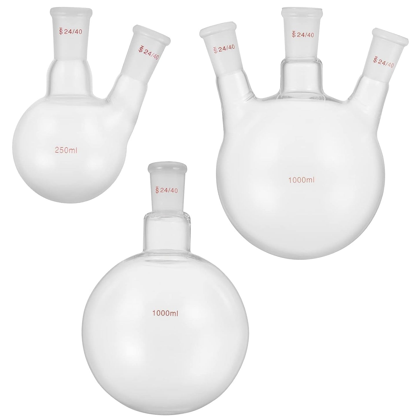 Laboratoriumglasset – Laboratoriumglaswerk – Destillatieset – Glaswerkset – Labapparatuur – 32-Delig – 3,3 Borosilicaatglas – 24/40 Slijpverbindingen & Tot 600 °C
