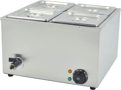 TAIMIKO Professioneel elektrisch waterbad voor buffet van roestvrij staal incl