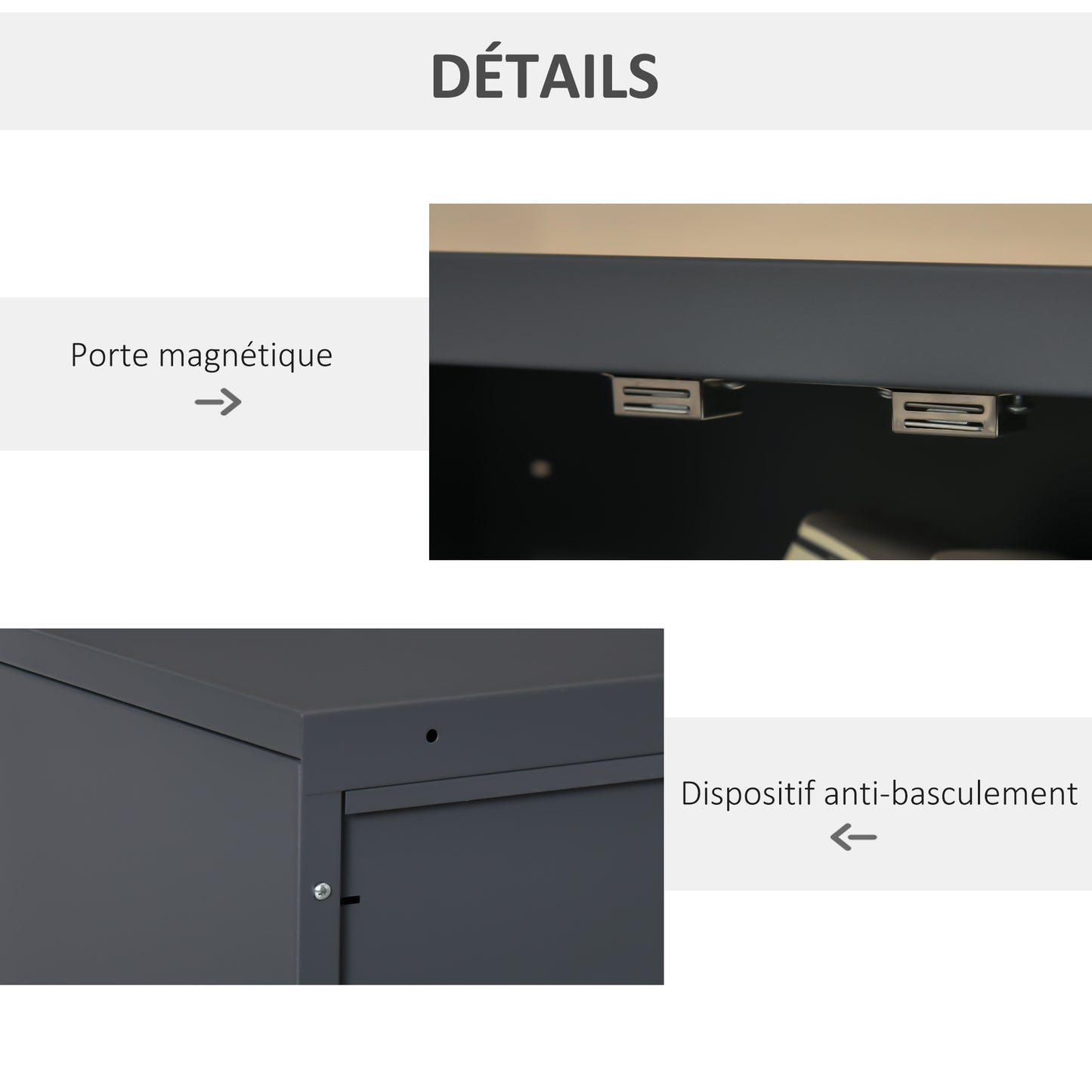 Archiefkast – Opbergkast – Dossierkast – Kantoorkast – Metalen Kast – Industrieel Design – 2 Verstelbare Legplanken – Antracietgrijs