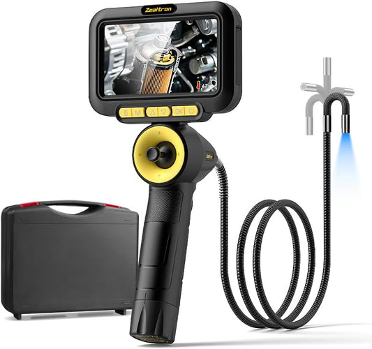 360° scharnierende camera met joystick, monitor 5 inch, dunne sonde 6,2 mm, flexibele kabel 1,5 m voor endoscoop - dubbele accu