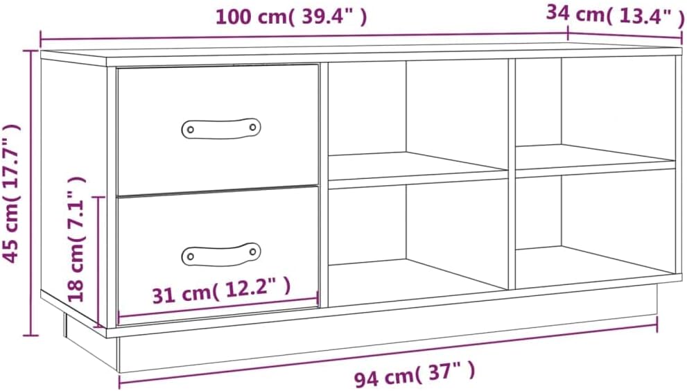 vidaXL Shoe bench 100x34x45 cm solid pine black - QUORE