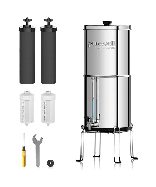 Zwaartekracht Waterfiltersysteem – Waterfilterkan – Waterfilter – Zwaartekrachtfilter – Drinkwaterfilter – 5,7 Liter, 304 Roestvrij Staal – 6-Traps Filtratie Zonder Stroom