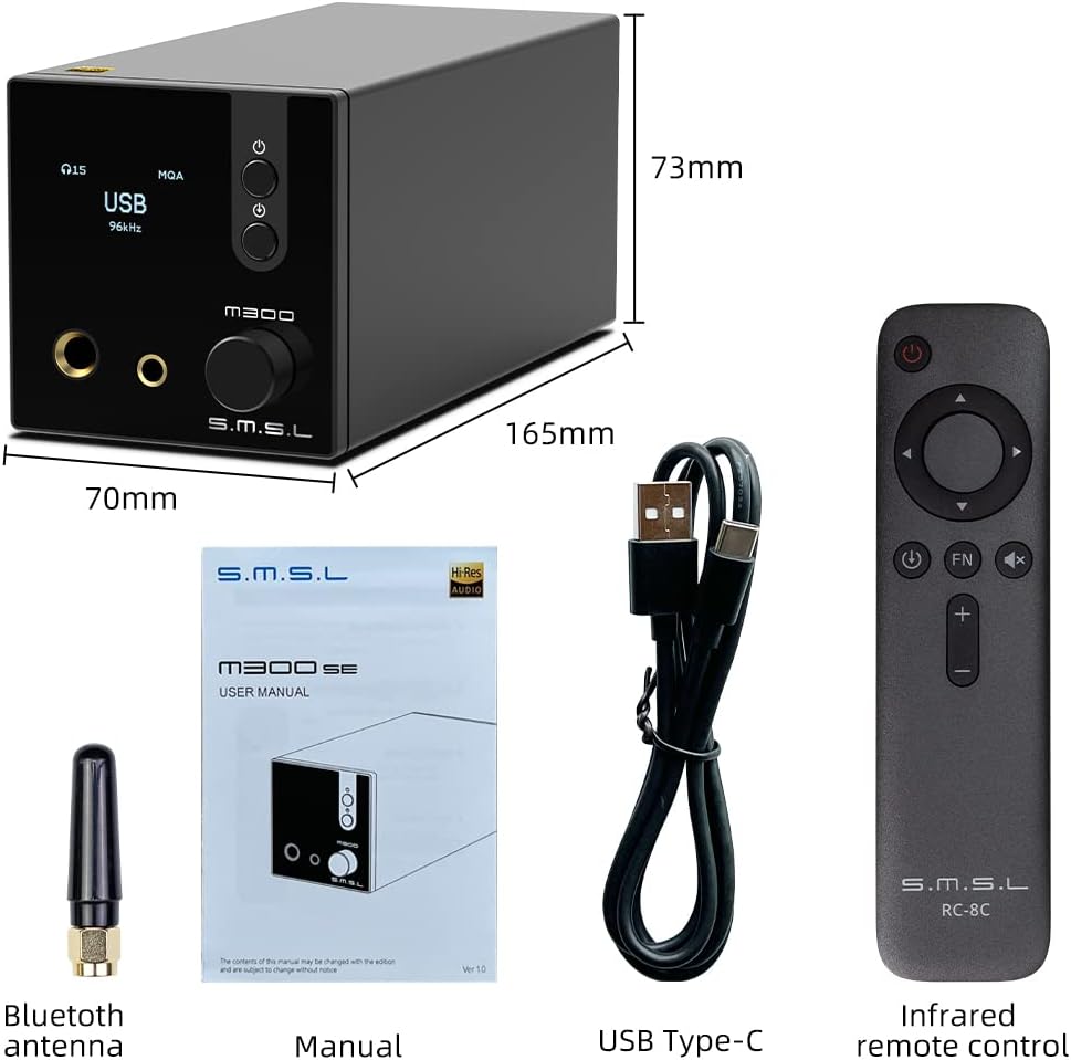 HiFi DAC Hoofdtelefoonversterker – Koptelefoonversterker – Voorversterker – Audio Converter – MQA & DSD256 – USB/Optisch/Coaxiaal/Bluetooth 5.0 met Gebalanceerde XLR-uitgang
