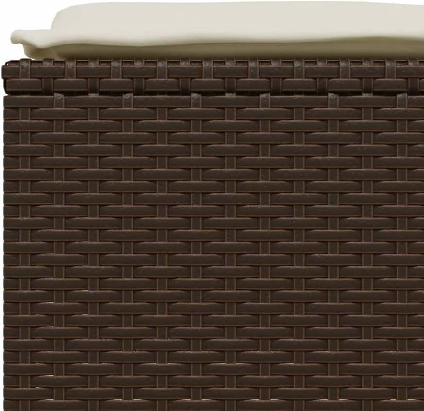 vidaXL 5-Piece Lounge Set with Cushions Poly Rattan Brown, Garden Set, Garden Furniture, Patio Set, Garden Furniture, Lounge Sofa, Lounge Set Garden - QUORE