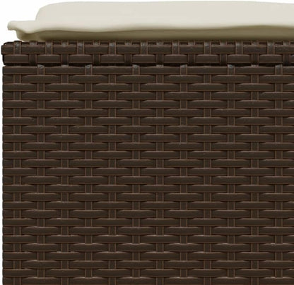 vidaXL 5-Piece Lounge Set with Cushions Poly Rattan Brown, Garden Set, Garden Furniture, Patio Set, Garden Furniture, Lounge Sofa, Lounge Set Garden - QUORE