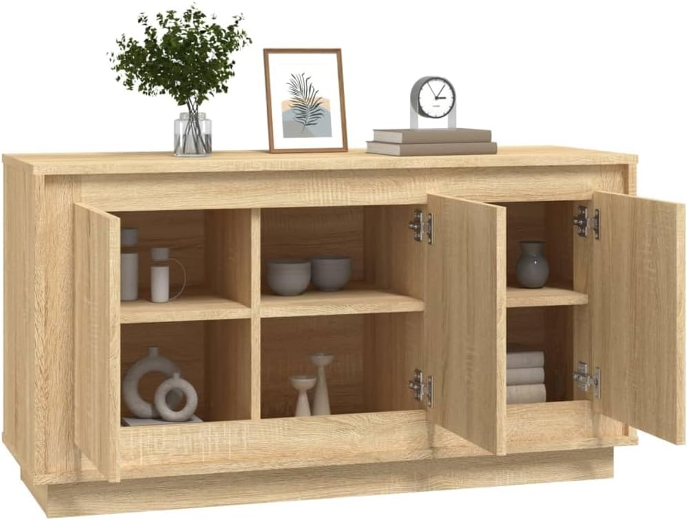 Sideboard Living Room Cabinets Living Room Angled Storage Cabinet Sideboard Sonoma Oak 102x35x55cm Wood Material - QUORE