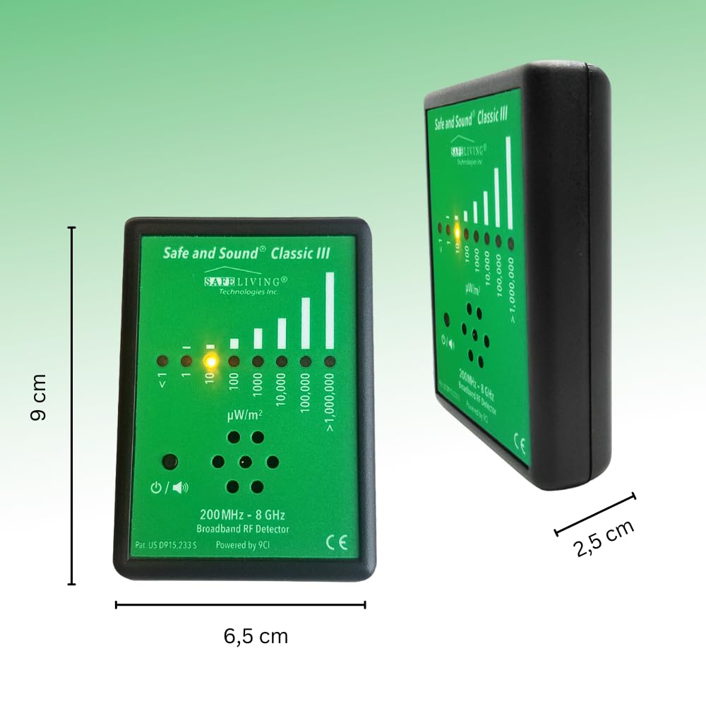 Safe and Sound Classic III HF-Detector | Meting van elektromagnetische straling | Stralingsdetector voor elektromagnetische velden | EMF-meetapparaat | 5G