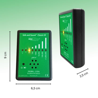 Safe and Sound Classic III HF-Detector | Meting van elektromagnetische straling | Stralingsdetector voor elektromagnetische velden | EMF-meetapparaat | 5G