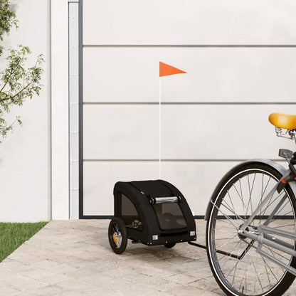 Hondenfietsaanhanger – Hondenaanhanger – Fietsbuggy – Hondenbuggy – Fietsaanhanger Hond – Ruim Interieur – Stevig IJzeren Frame – Openklapbare Voorruit & Zijdeuren – Veiligheidstuig – Zwart Oxford Stof