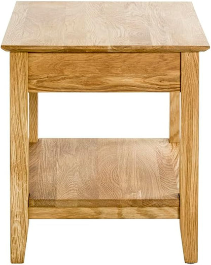 HAKU Bijzettafel eiken, Massief hout - Maat: B 45 cm x H 52 cm x D 45 cm, Stijl: Traditioneel