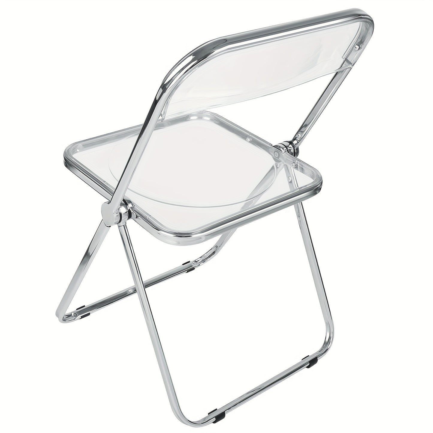 Space-Saving Acrylic Chair with Backrest Transparent Design | No Assembly Chair| Multi-Purpose Chair for Dining/Desk/Vanity | 150kg Load Capacity | Home Office Chair Transparent Minimalist Style, Dining Desk Vanity Chair, Spa