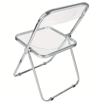 Space-Saving Acrylic Chair with Backrest Transparent Design | No Assembly Chair| Multi-Purpose Chair for Dining/Desk/Vanity | 150kg Load Capacity | Home Office Chair Transparent Minimalist Style, Dining Desk Vanity Chair, Spa