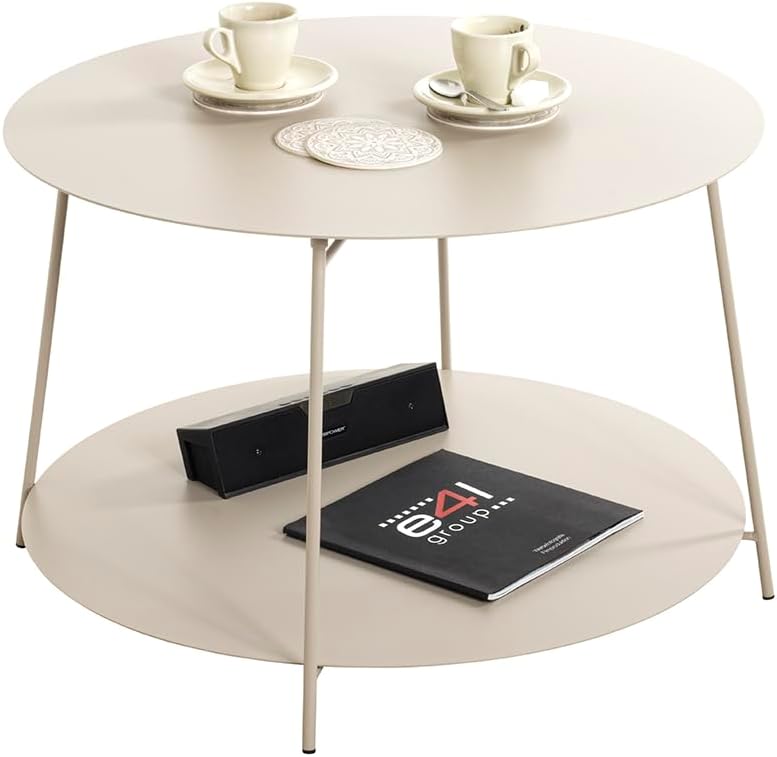 HAKU Bijzettafel, grijs (kasjmier grijs), metaal - afmetingen: H 40 x Ø 65 cm, stijl: modern