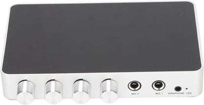 Karaoke-mixerversterker, HDMI-mixer 4K 1080P Karaoke-mixermicrofoonversterker Instelbaar Geluid, met HDMI AV 3.5-geluidsmicrofoon, voor Android TV-boxen, Dvd-spelers(EU)