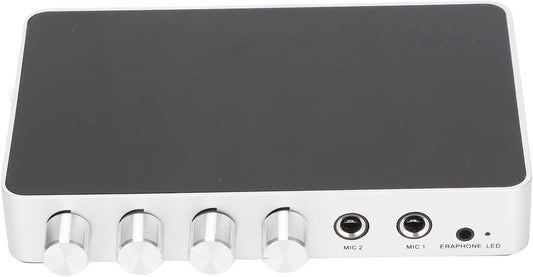Karaoke-mixerversterker, HDMI-mixer 4K 1080P Karaoke-mixermicrofoonversterker Instelbaar Geluid, met HDMI AV 3.5-geluidsmicrofoon, voor Android TV-boxen, Dvd-spelers(EU)