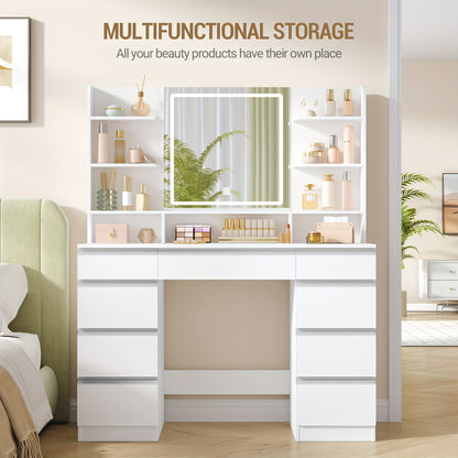 Kaptafel – Make-up Tafel – Cosmeticatafel – Verzorgingstafel – Dressoir – Groot Formaat – LED Verlichting Met Instelbare Kleur En Helderheid