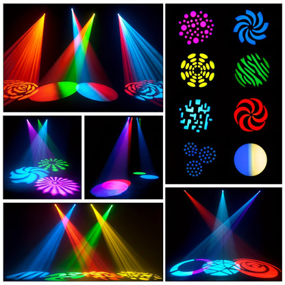 Movinghead Verlichting – LED Moving Head – DJ Licht – Disco Spot – Podiumverlichting – 2x120W RGBW LED – 8 Gobo Patronen – DMX Besturing – Draaibare Kop 540° X-as
