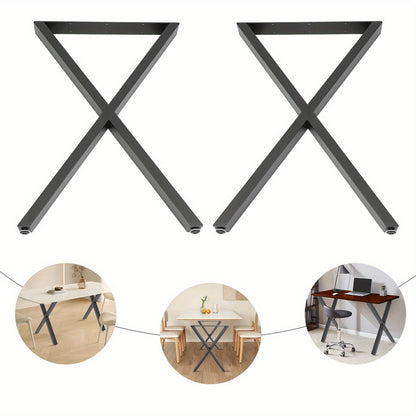Tafelpoten – Tafelonderstel – Meubelpoot – Tafelpoot Set – X-vormige Tafelpoot – Verstelbare Hoogte – Zwart Stalen Design – Draagvermogen 200 kg