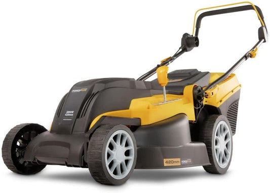 Powerplus POWXG6281 elektrische grasmaaier - 2000 W, 420 mm Ø grasmachine, tuintoestel, met grasopvangsysteem, mulchen en achteruitworp