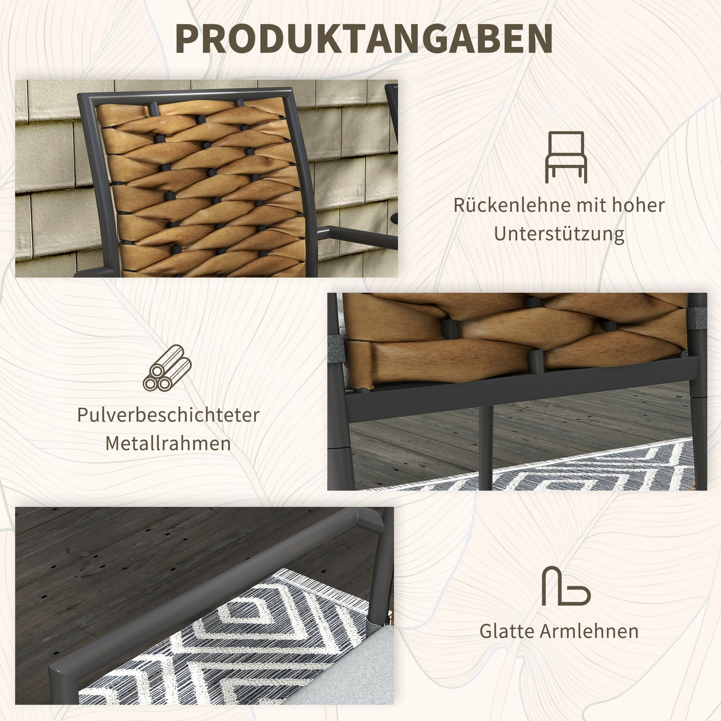 Tuinstoelen – Tuinzetels – Buitenstoelen – Terrasstoelen – Balkonstoelen – Modern Grijs – Weerbestendig PE-Rattan – Inclusief Zachte Kussens
