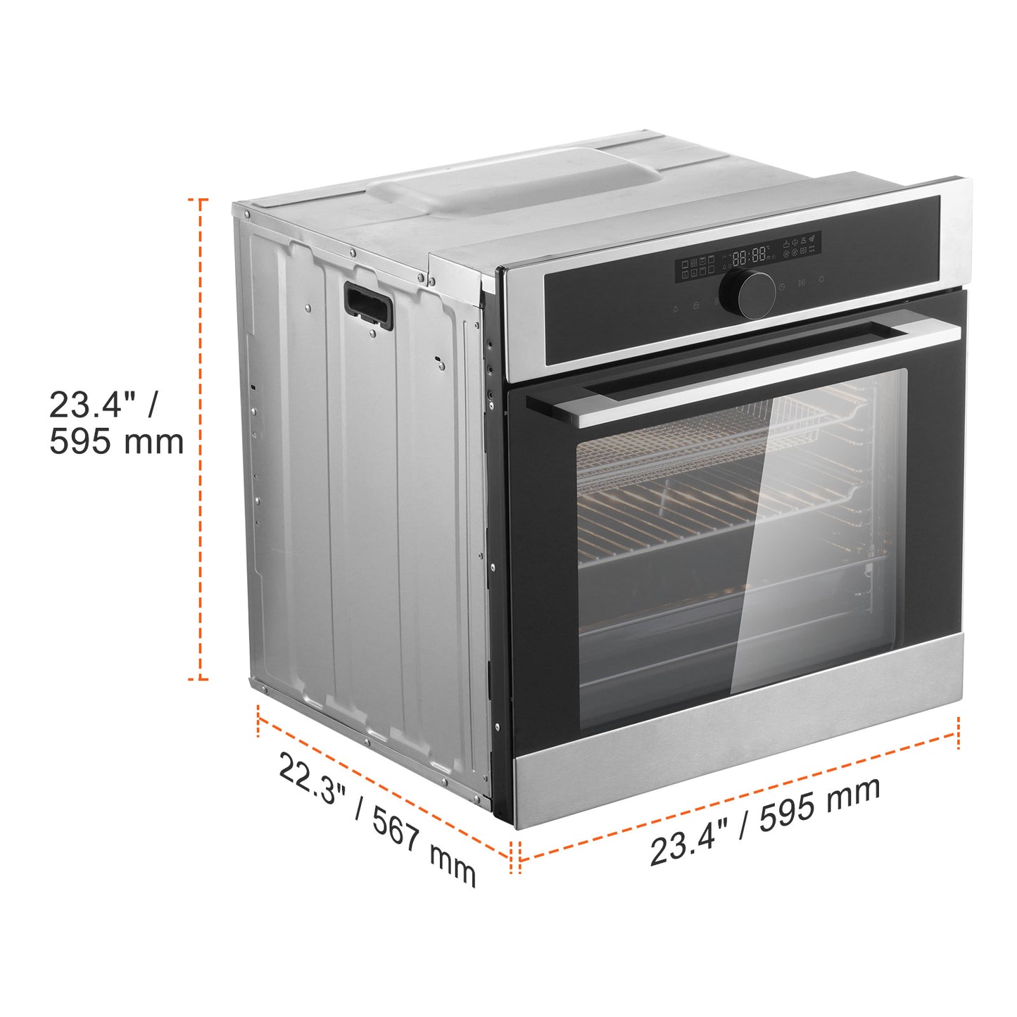 Inbouwoven – Elektrische Oven – Muuroven – Bakoven – Conventionele Oven – 76 Liter Inhoud – 16 Functies & Pyrolytische Zelfreiniging
