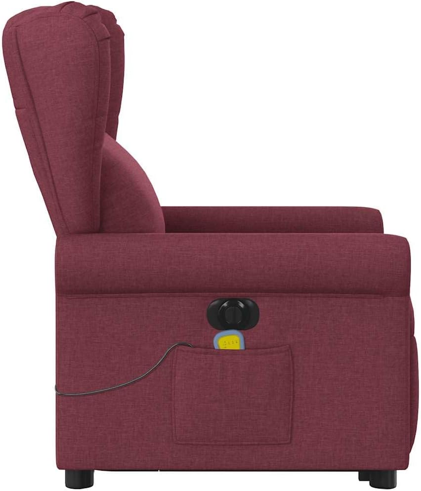 Elektrische Relaxfauteuil – Elektrische Relaxstoel – Opsta Fauteuil – Massage Fauteuil – TV Stoel – Elektrische Kantelfunctie – Vibratiemassage – Wijnrood Stof