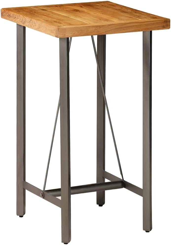 vidaXL Teak Bar Table Solid Recycled Bar Tables Table Bar Table - QUORE