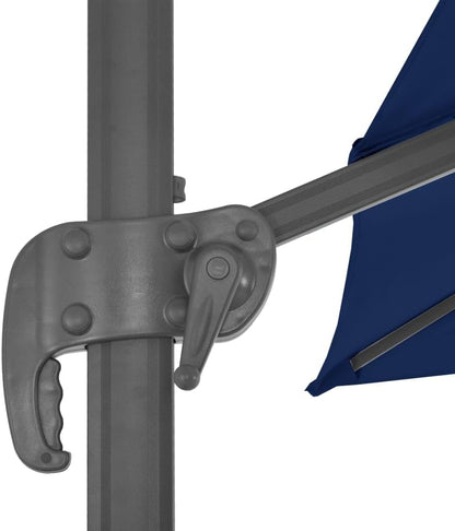 vidaXL Zweefparasol met aluminium paal 3x3 m azuurblauw