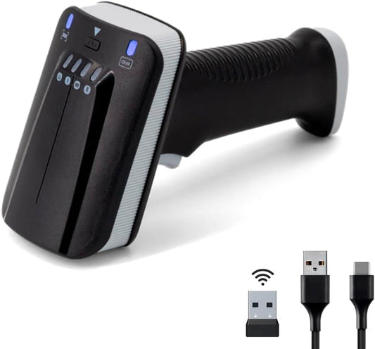YANZEO SR290 UHF RFID Draagbare 1D/2D QR Barcodescanner Bluetooth 2.4GHz + USB-kabel Barcodescanner voor sieraden/kleding/schoenenwinkel, supermarkt,
