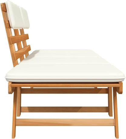 vidaXL Solid Acacia Wood Sunbed/Garden Bench Garden Furniture Sun Lounger Sun Bed Sofa