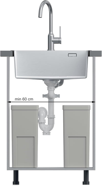 Quadron spoelbak roestvrij stalen spoelbak | afmeting 55 x 48 cm kleur: pvc goud | spoelbak Russel 110 enkele wastafel keukenspoelbak met stalen kamer roestvrij stalen spoelbak | met sifon en