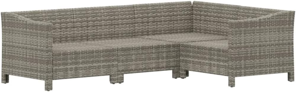 Rattan Garden Furniture Set, PE Rattan Material, Patio Furniture with Cushions and Backrest for Indoor and Outdoor, Benches and Tables, Free Combination (2 armchairs + corner + middle) - QUORE