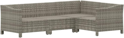 Rattan Garden Furniture Set, PE Rattan Material, Patio Furniture with Cushions and Backrest for Indoor and Outdoor, Benches and Tables, Free Combination (2 armchairs + corner + middle) - QUORE