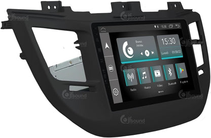 Autoradio Custom Fit per Hyundai Tucson schwarz (mit Navigation und Rückfahrkamera als Standard) Android GPS Bluetooth WiFi Dab USB Full HD Touchscreen Display 9"