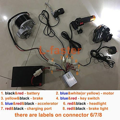 24 V36 V, 350 W, Motorkit elektrische skelter met gaspedaal, ombouwset voor elektrische kinderfiets, DIY, elektrisch wagentje met 4 wielen