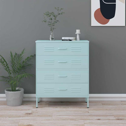 vidaXL Chest of drawers 80x35x101.6 cm steel mint coloured, chest of drawers, drawer cabinet, side cupboards, drawer cabinets, side cabinets, cupboards, cupboards, cupboards, cupboards